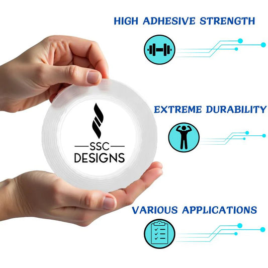 🔥 Buy 1 Get 1 Free – Nano Grip Double-Sided Tape for Wall Décor & Posters 🏠 (Pack of 2) - No Drill, No Mess!