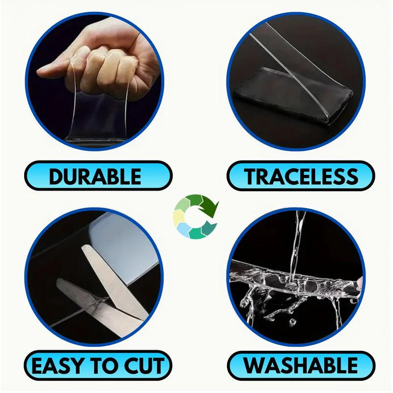 🔥 Buy 1 Get 1 Free – Nano Grip Double-Sided Tape for Wall Décor & Posters 🏠 (Pack of 2) - No Drill, No Mess!